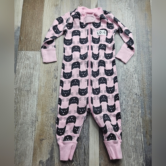 Hanna Andersson Other - HALLOWEEN Hanna Andersson Pink With Black Cats Zippy Dize 6-12 Months